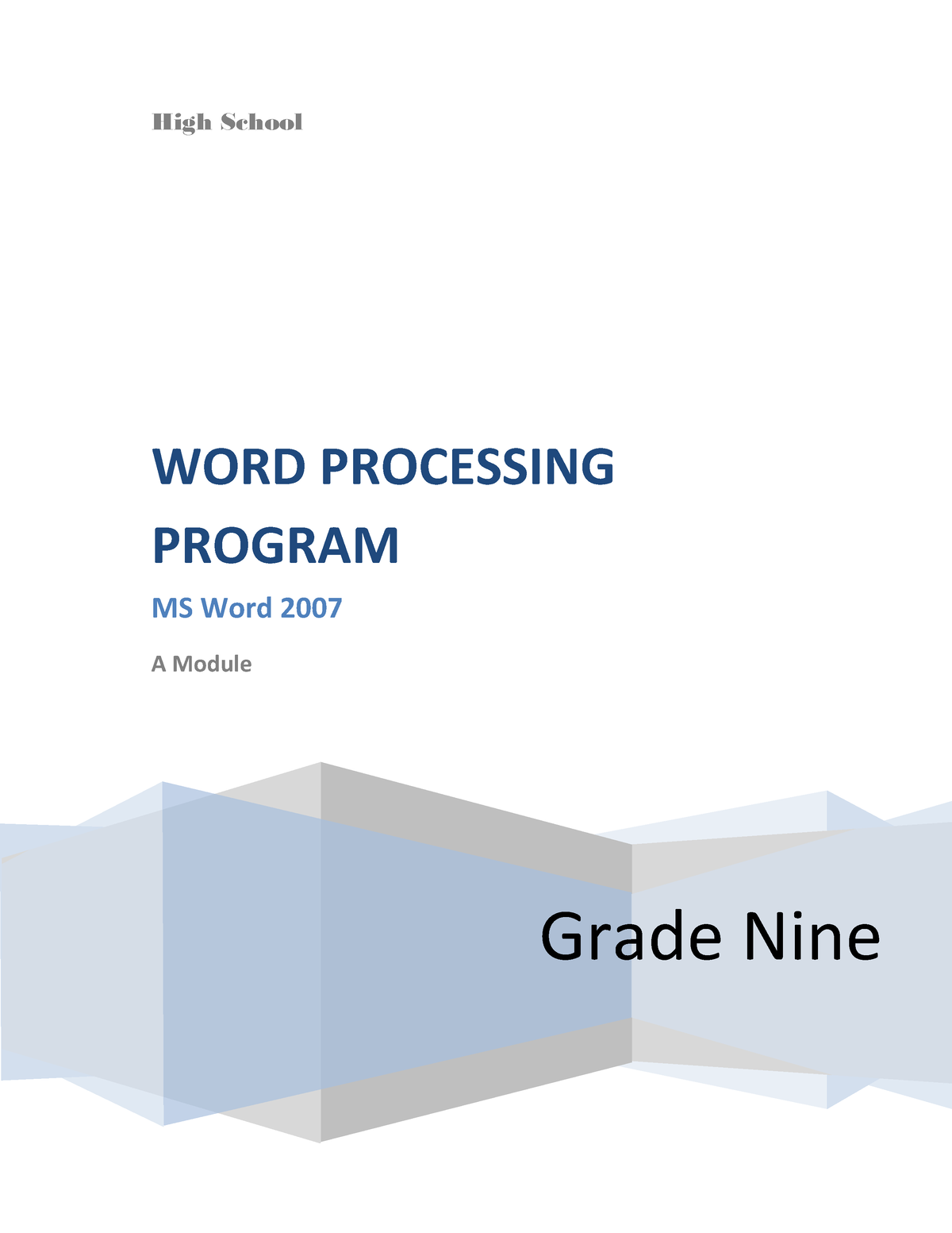 word processing assignments for high school