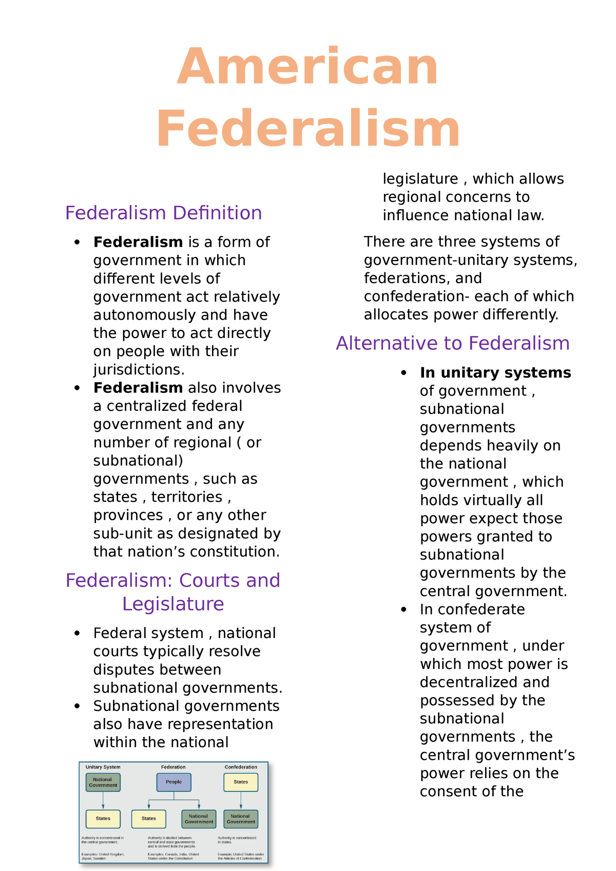 Chapter 3 American Federalism American Federalism Federalism Definition Federalism Is A Form