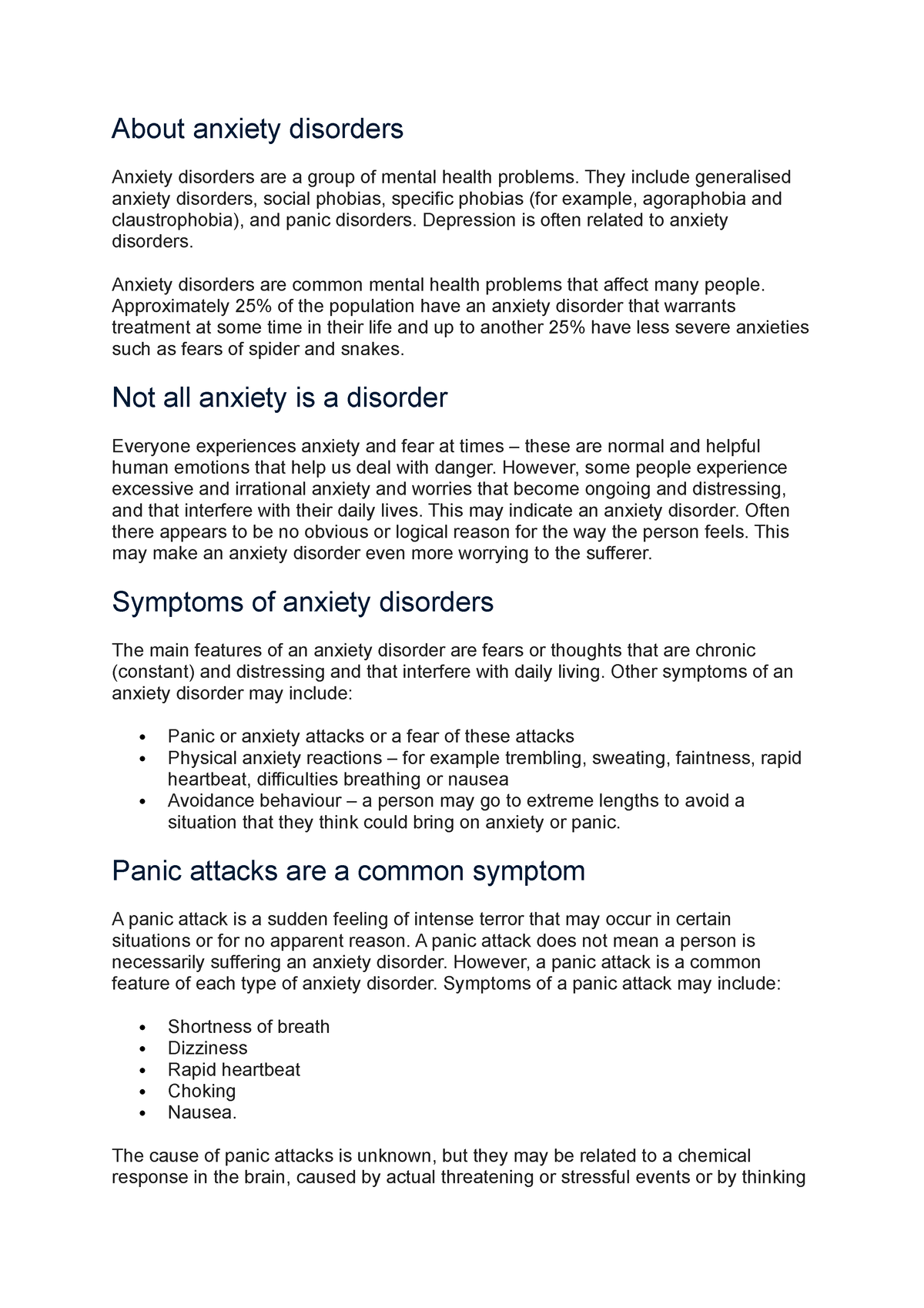 thesis statement about anxiety disorders