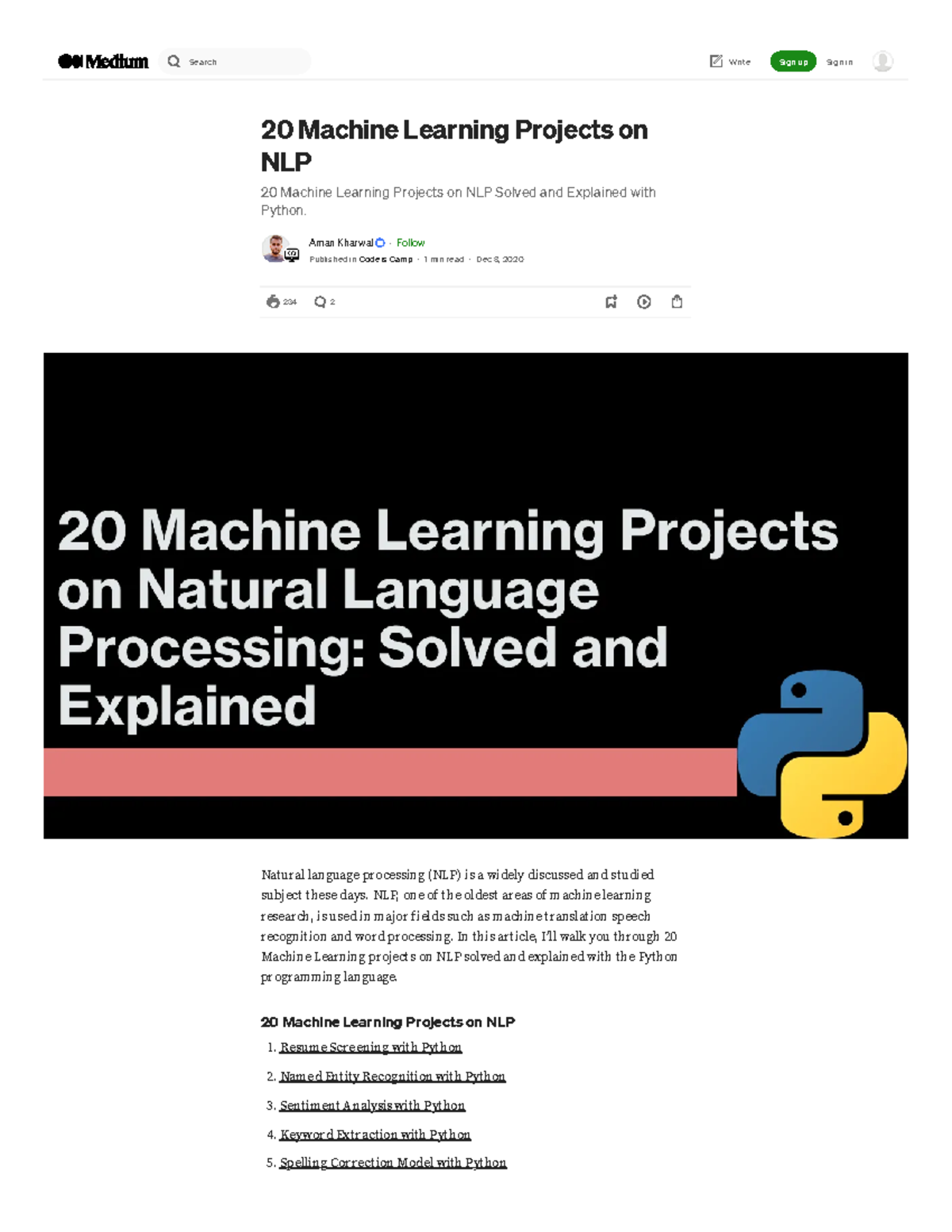 20Machine Learning Project On NLP - Aman Kharwal · Follow Published In ...