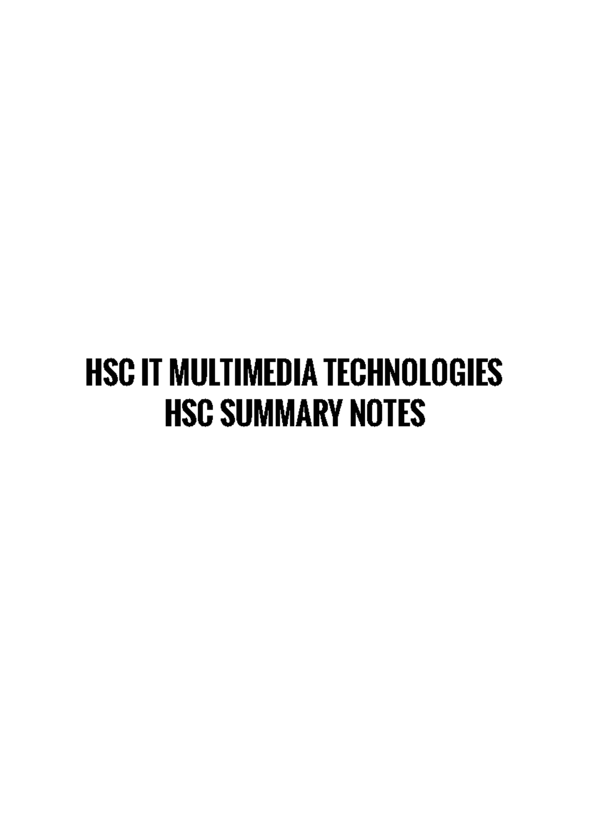 Industry Technology (Multimedia) - Summarised Notes - HSC IT MULTIMEDIA ...