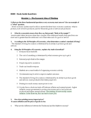 D089 - Study Guide Questions - D089 - Study Guide Questions Module 1 ...