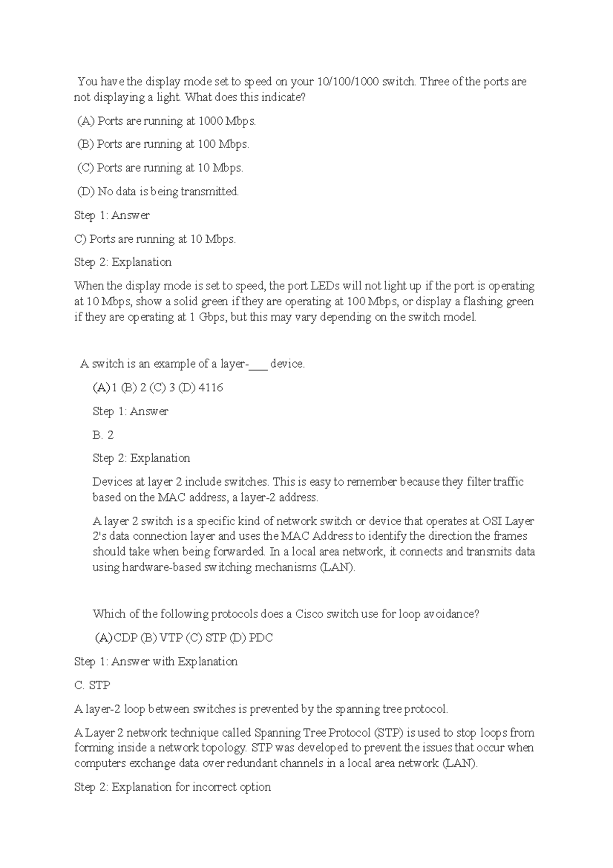 Important Networking mcq You have the display mode set to speed on