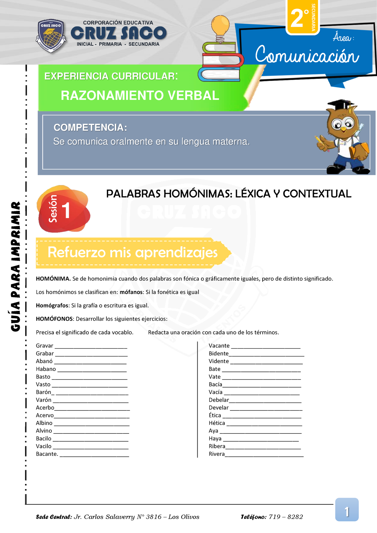 2ºAÑO- Razonamiento Verbal-II Bimestre-PARA Imprimir - Razonamiento ...