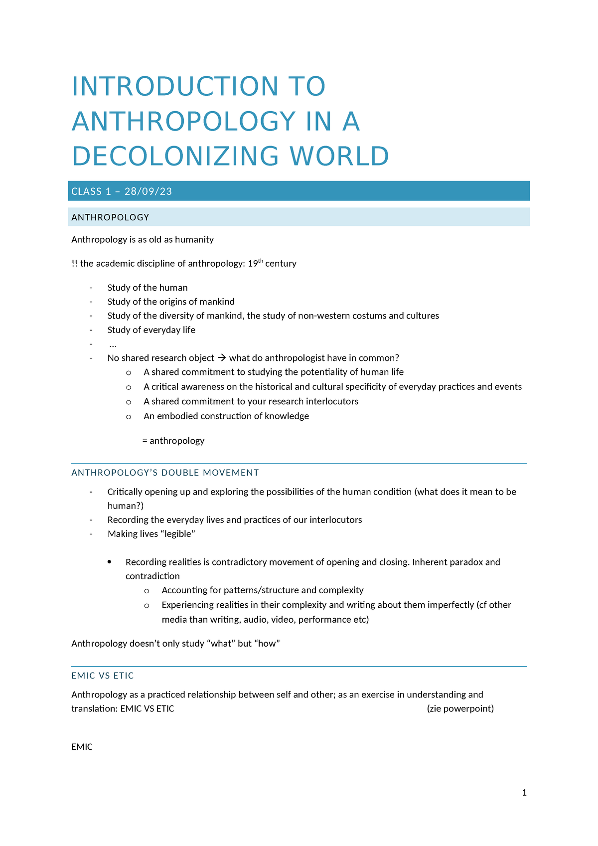 Introduction To Anthropology In A Decolonizing World Introduction To