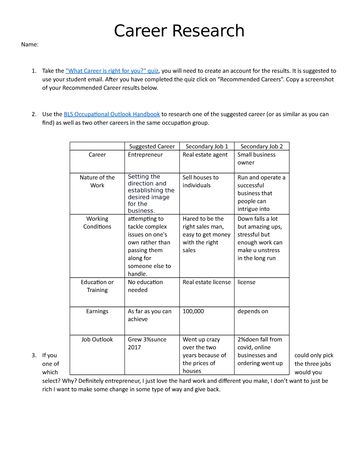 Researching an Occupation with O*Net OnLine 