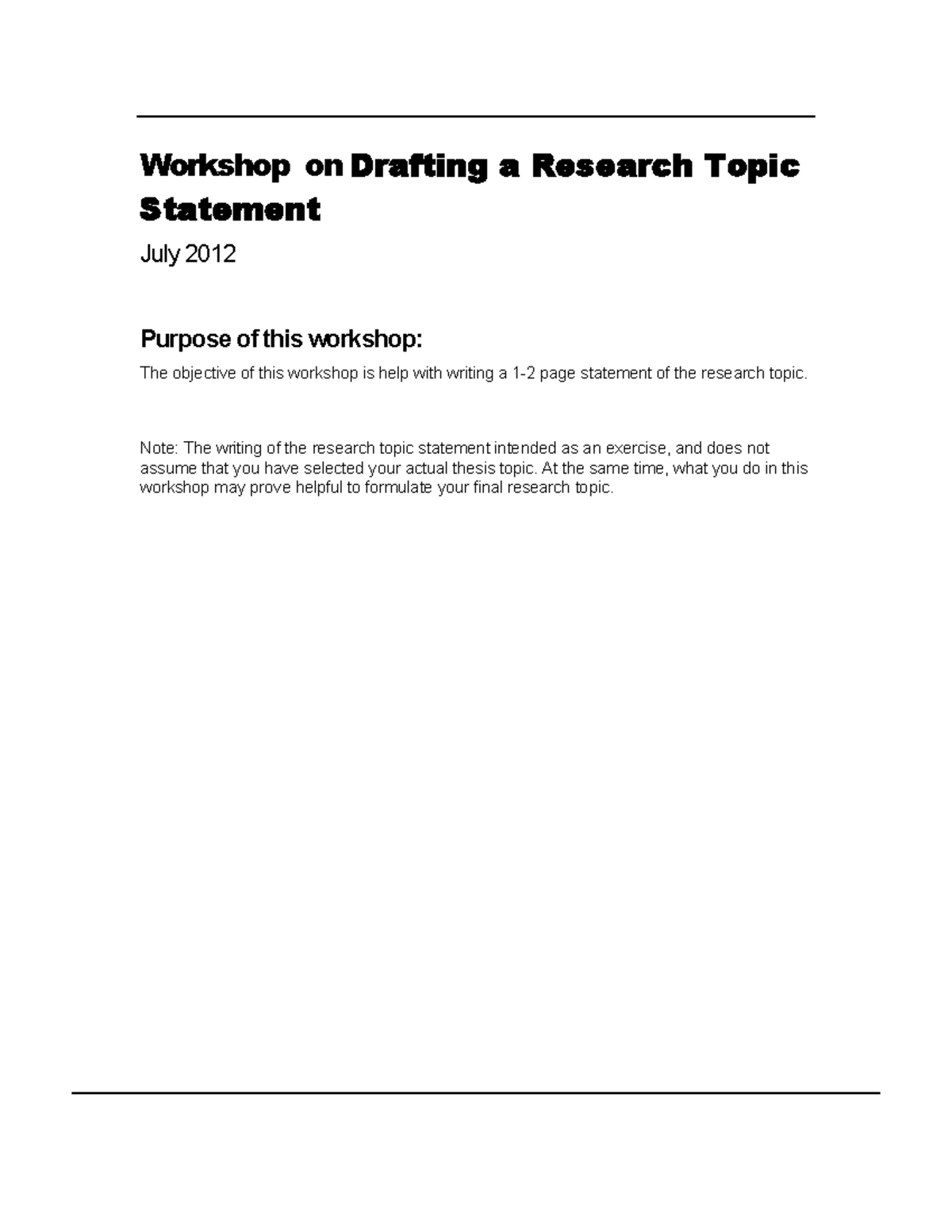 Research Topic Workshop Study Skills Workshop On Drafting A research-topic-workshop-study-skills-workshop-on-drafting-a