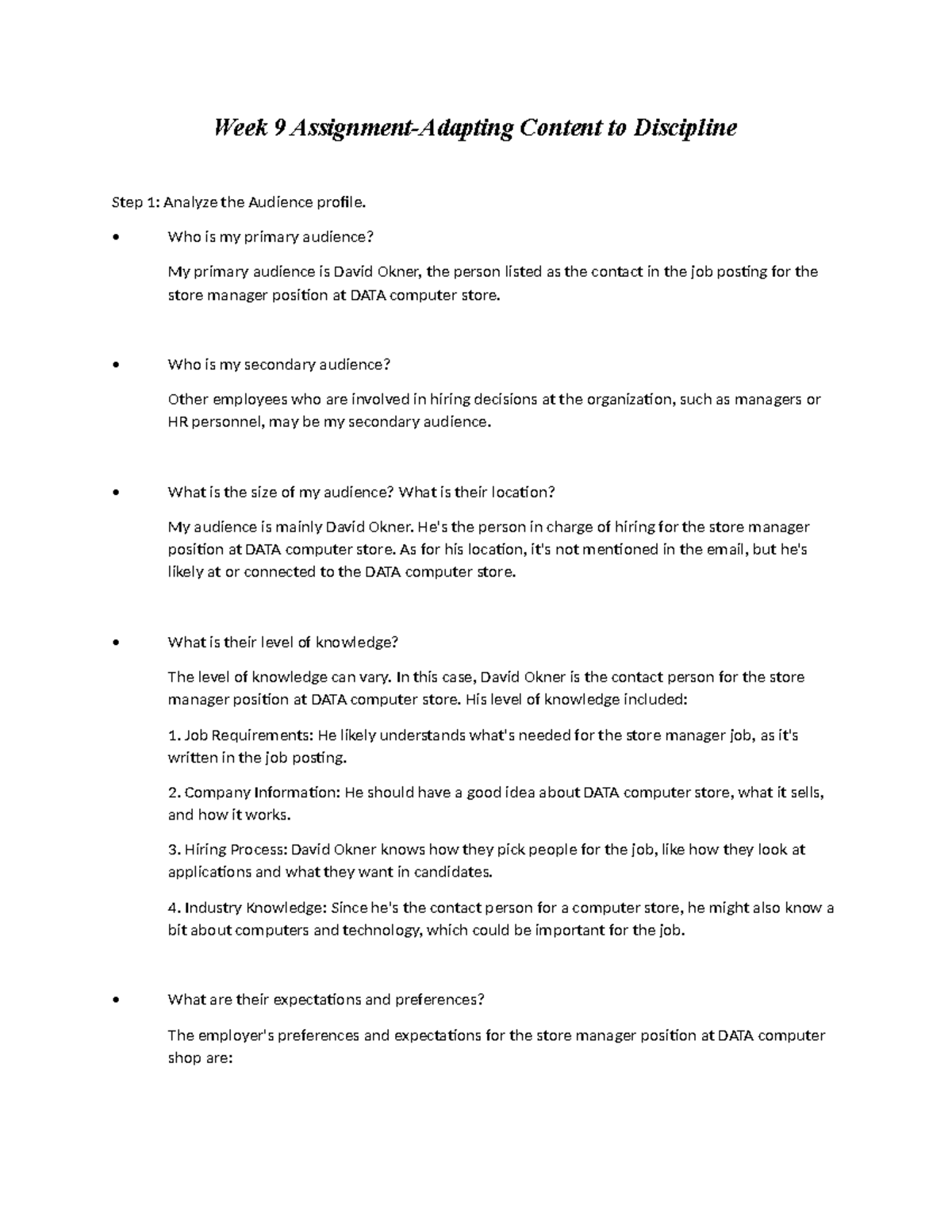 Week 9 Assignment himanshu bhatta - Week 9 Assignment-Adapting Content ...