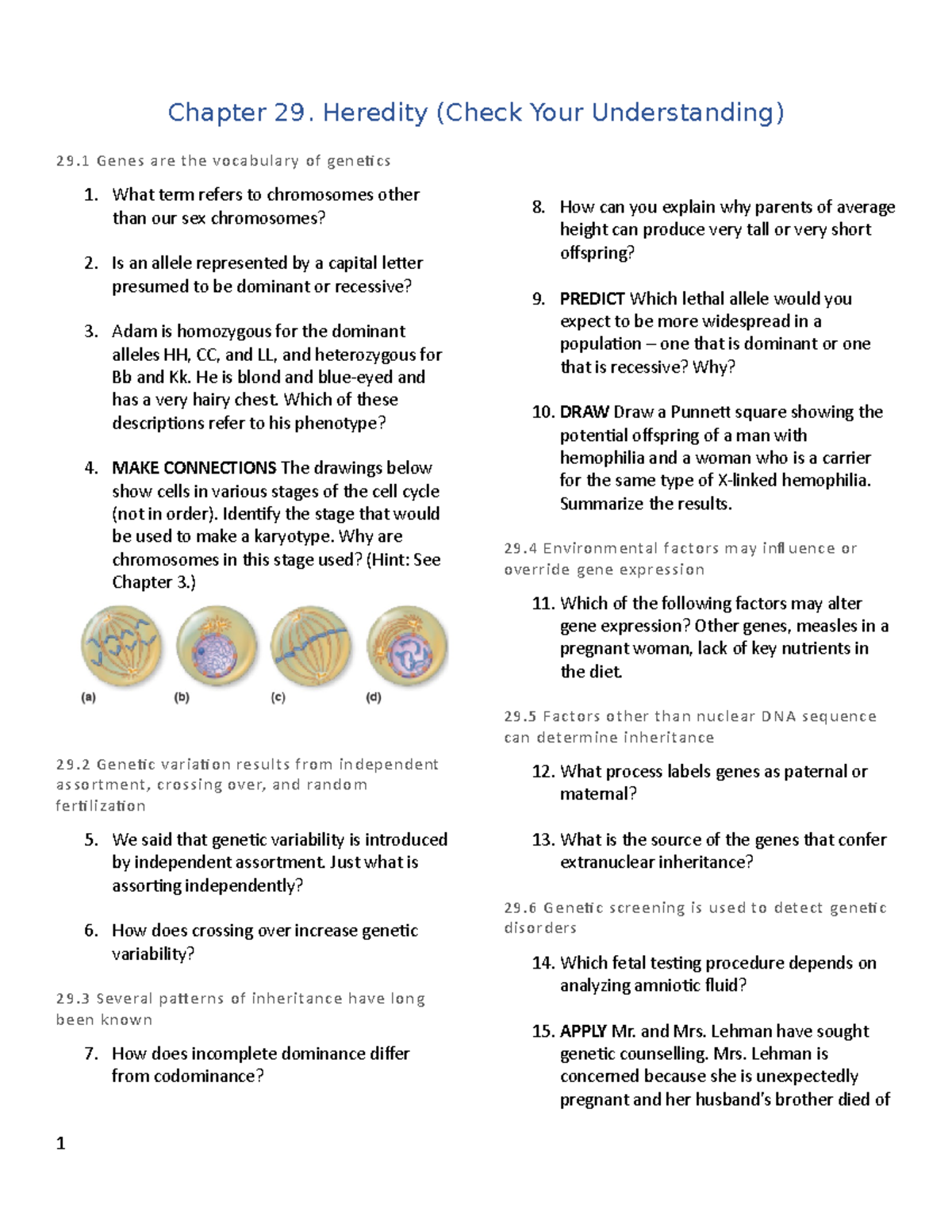 BIOM1060 Textbook - Check Your Understanding (Chap. 29) - Chapter 29 ...