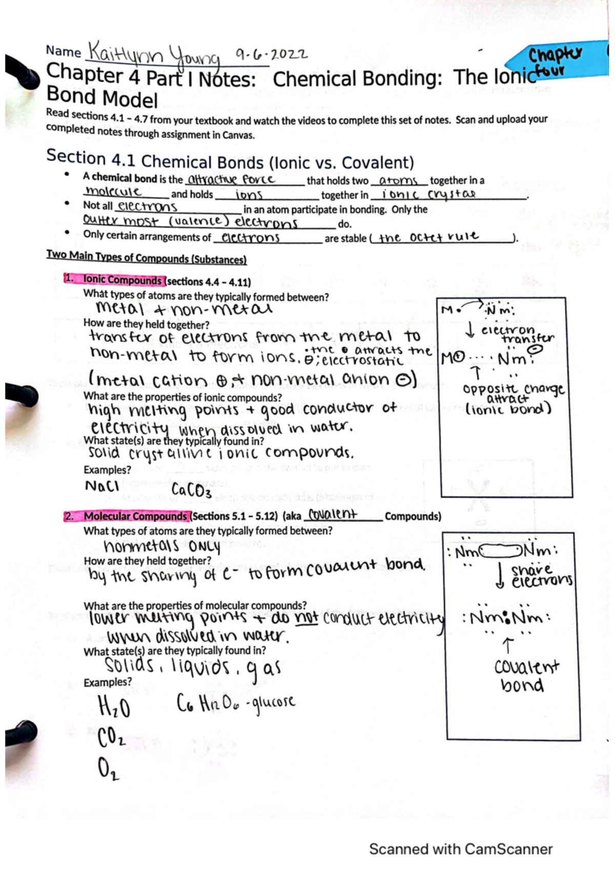 Chapter four pt one - CHEM1030 - Studocu