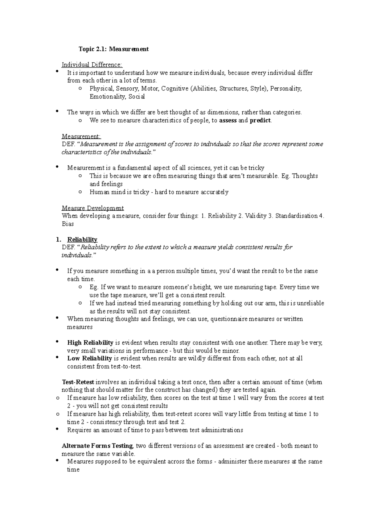 1003PSY Topic 2.1 Measurement - Topic 2: Measurement Individual ...