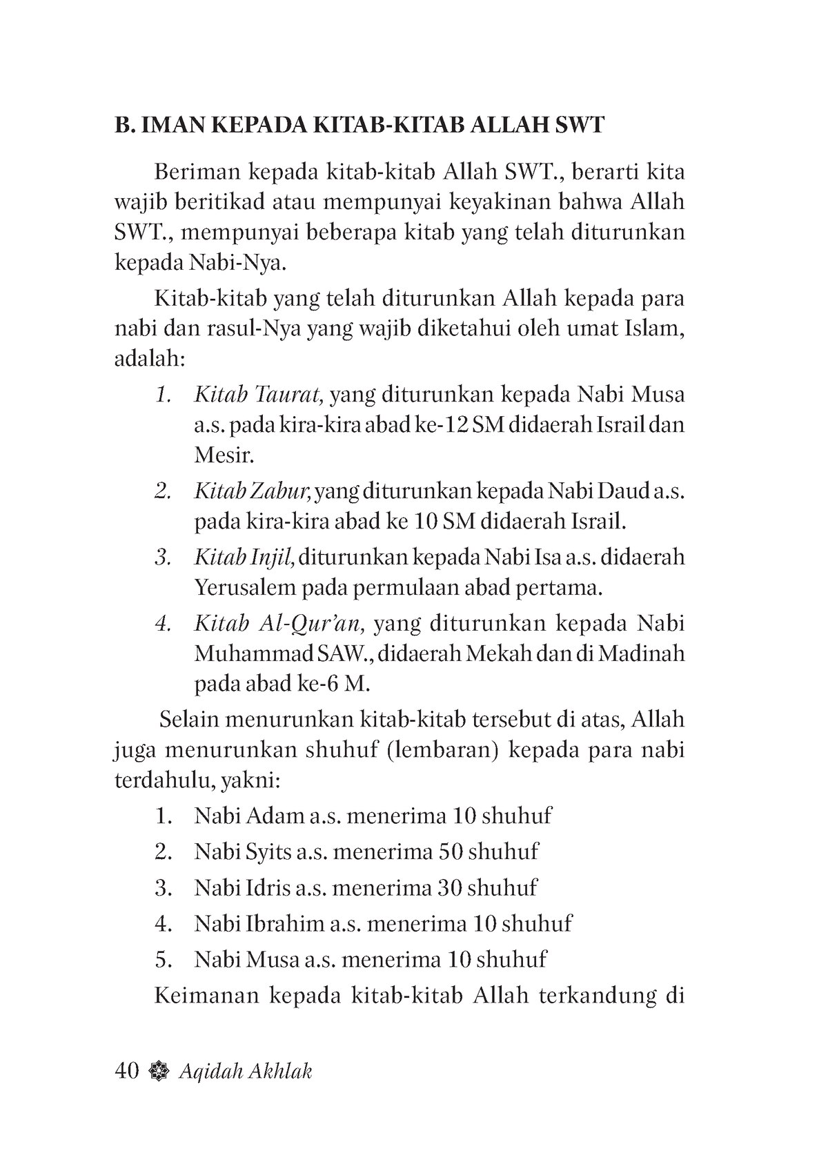 Aqidah 27 Dasar Dasar Fiqih Madzhab Imam Syafii 40 Aqidah Akhlak B