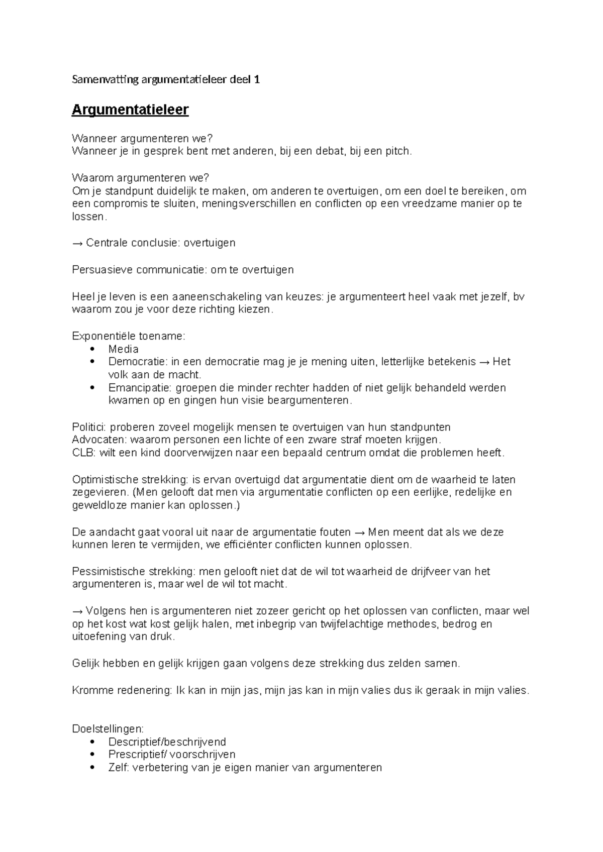 Argumentatieleer deel 1 - Waarom argumenteren we? Om je standpunt ...