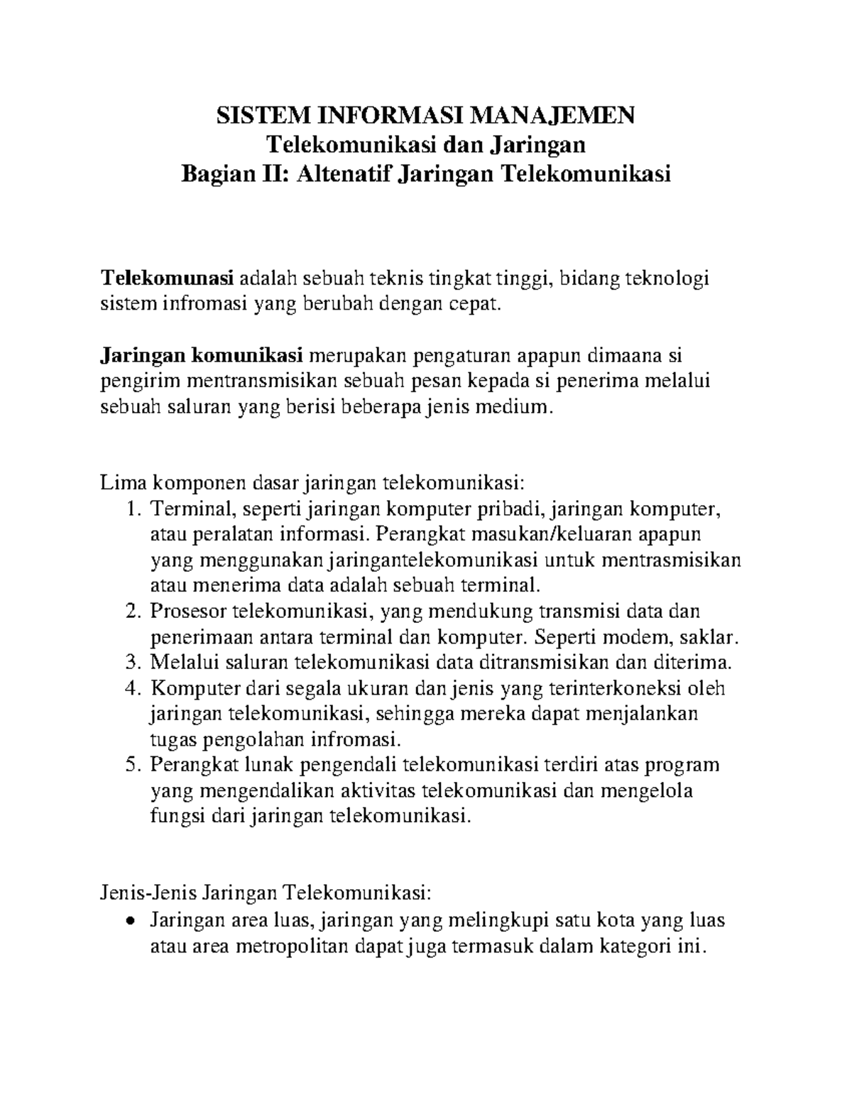 Sistem Informasi Manajemen - Bab 6 Bagian II - SISTEM INFORMASI ...