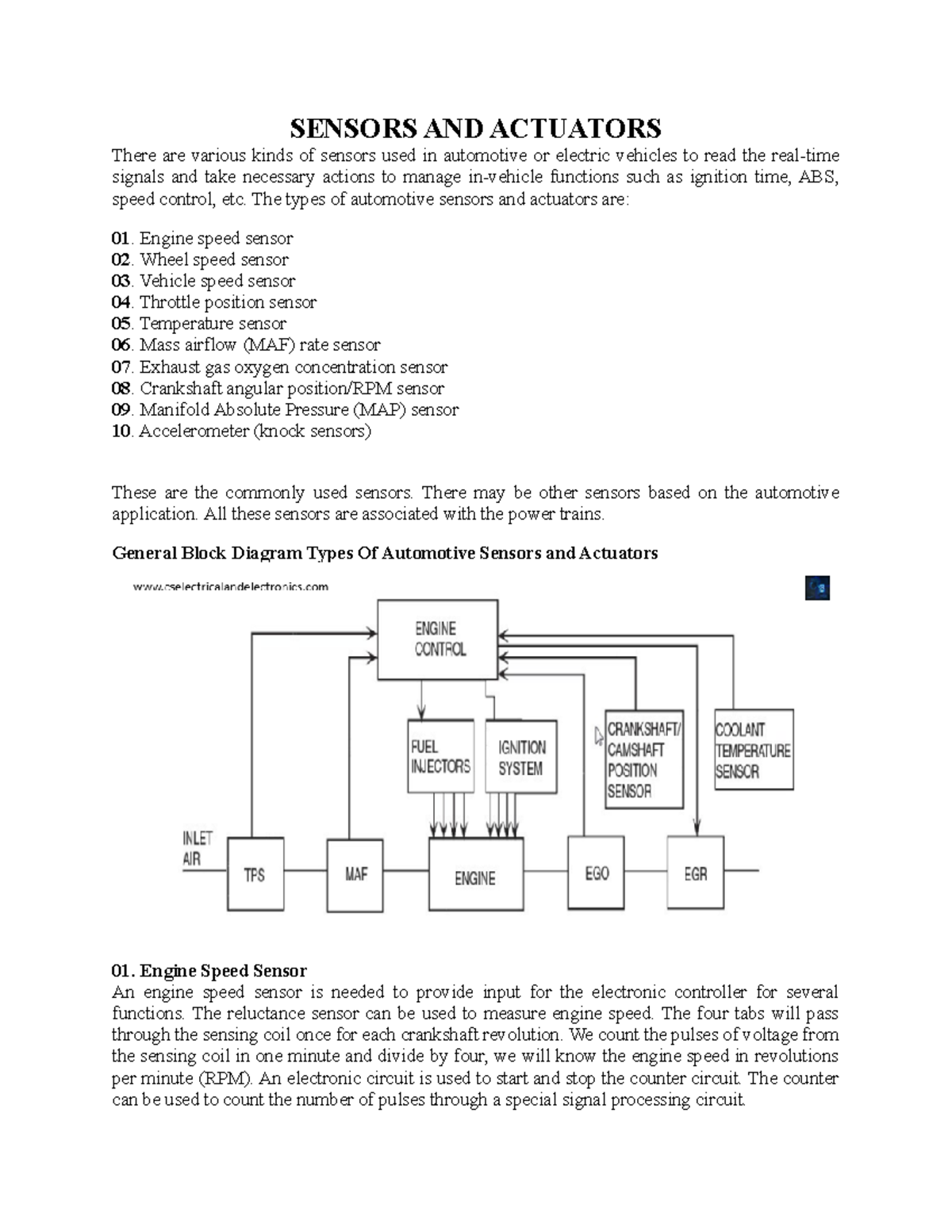 SENSORS AND ACTUATORS SENSORS AND ACTUATORS There are various kinds