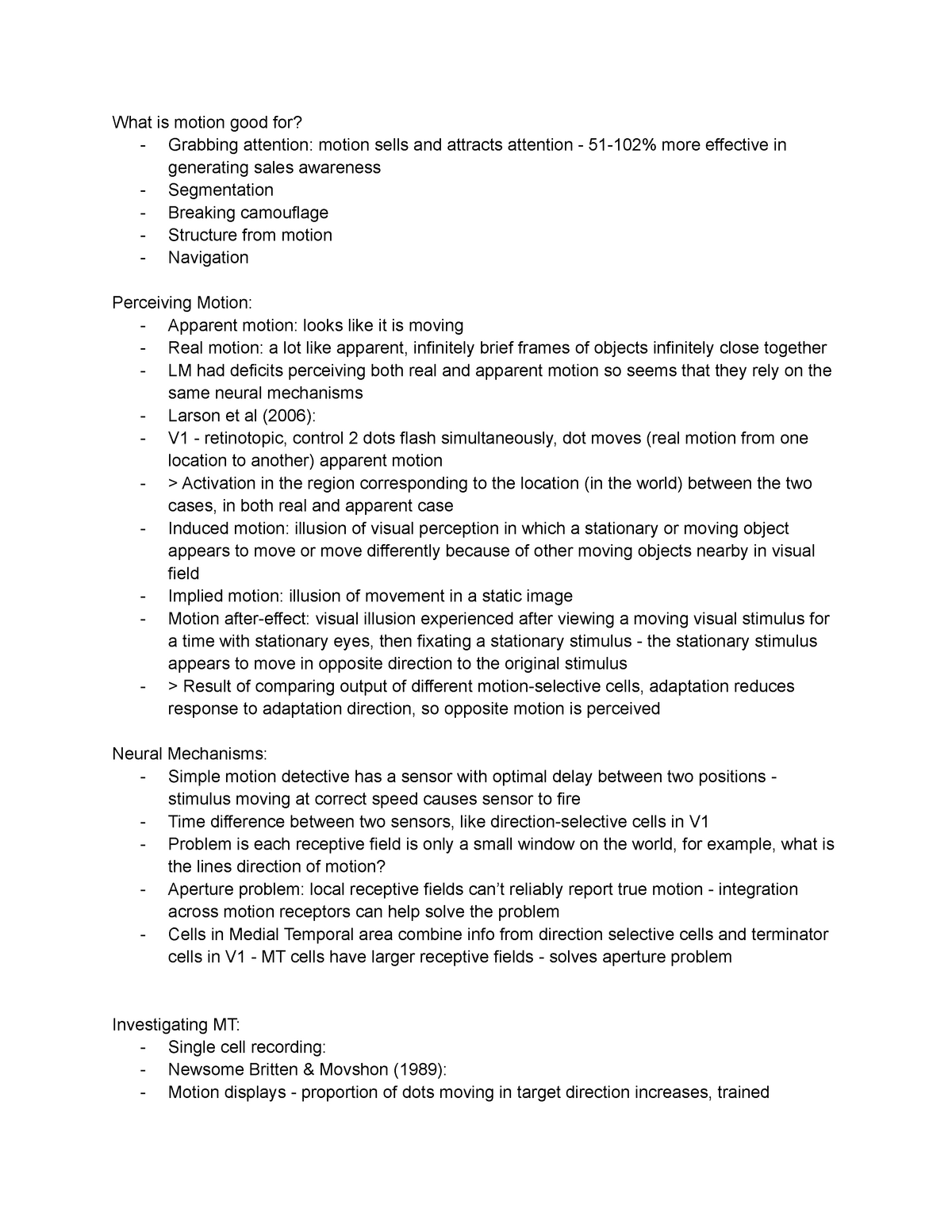 psyc2018-lecture-7-notes-perceiving-motion-what-is-motion-good-for