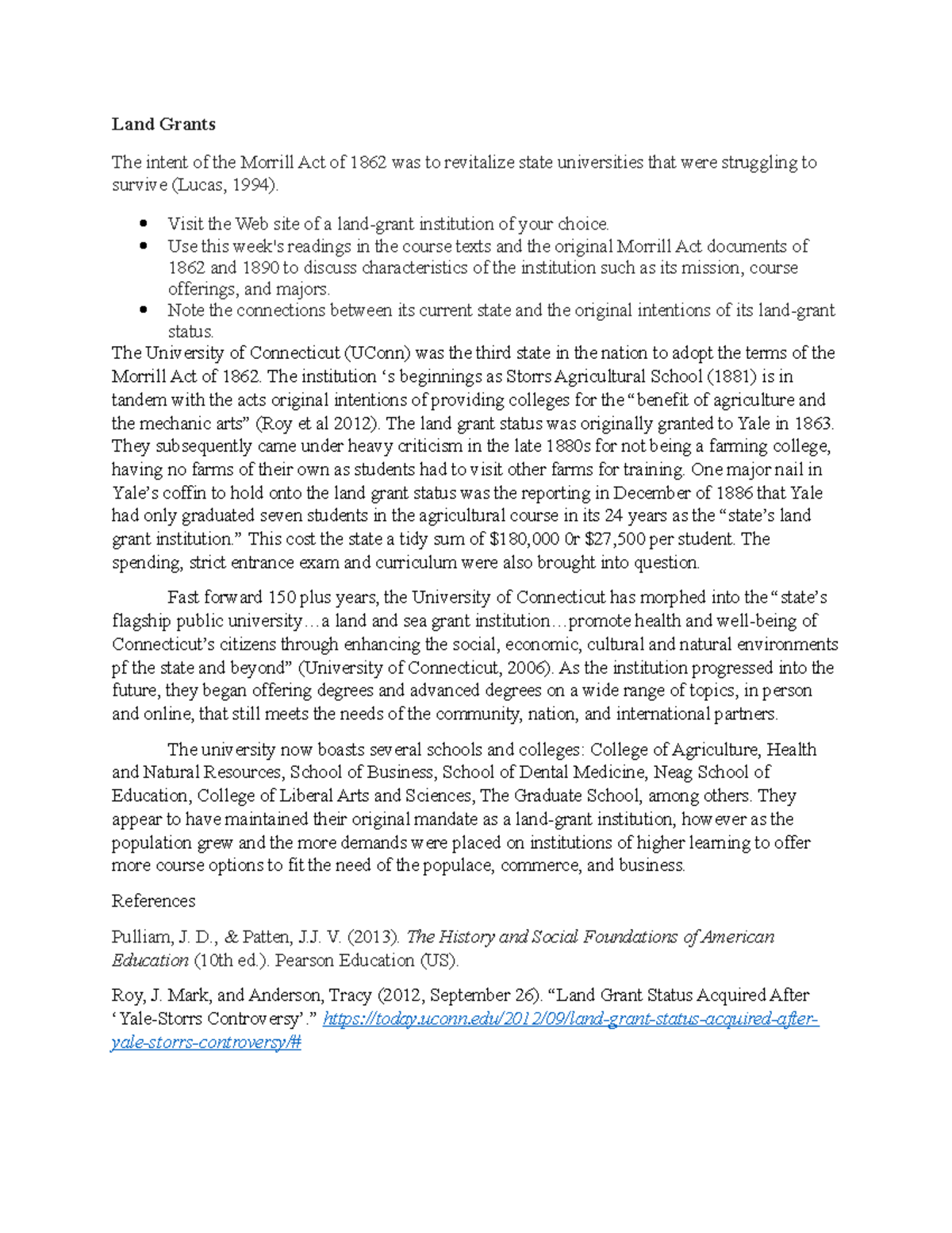 ED7841 u04d01 Land Grants Land Grants The intent of the Morrill Act