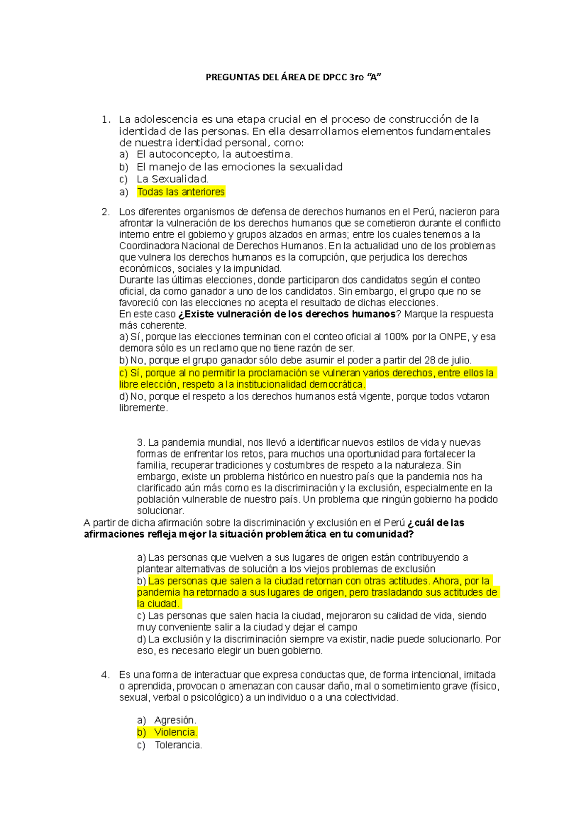 Preguntas DEL ÁREA DE DPCC 3ro-corre - PREGUNTAS DEL ÁREA DE DPCC 3ro ...