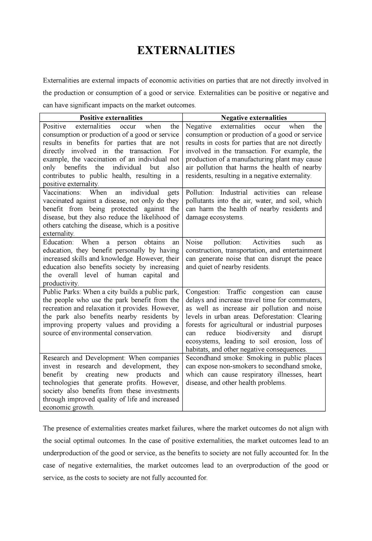 Externalities - Basic Microeconomics - EXTERNALITIES Externalities Are ...