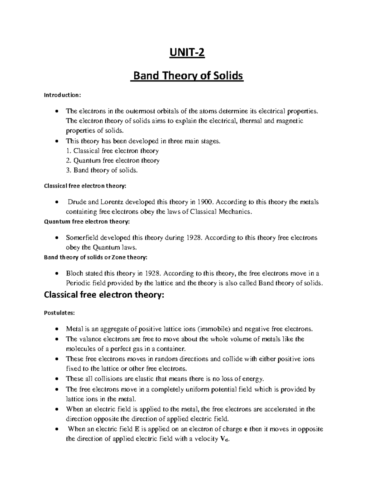 band-theory-of-solids-unit-band-theory-of-solids-introduction-the