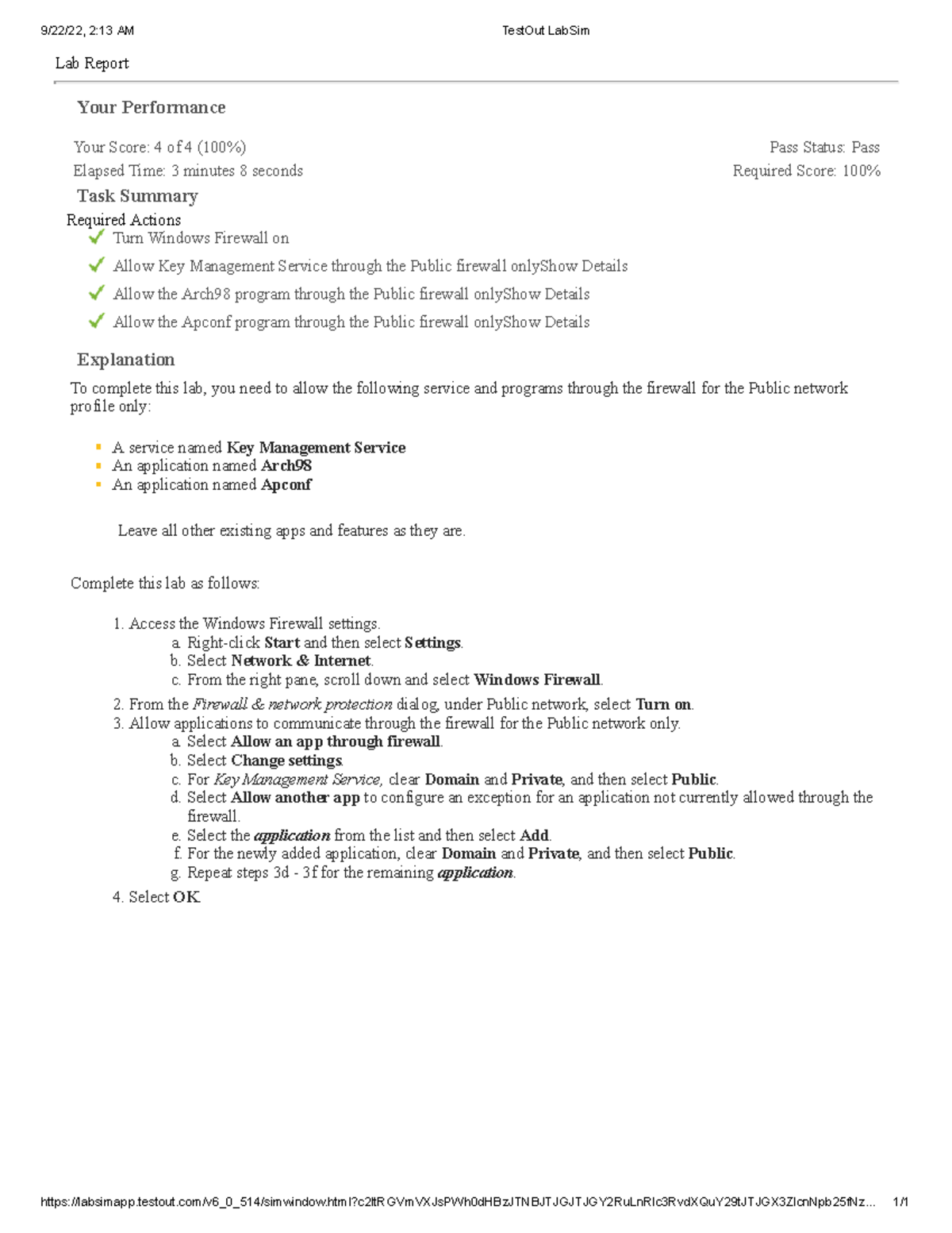 4.2.7 lab Security 9/22/22, 213 AM TestOut LabSim Studocu