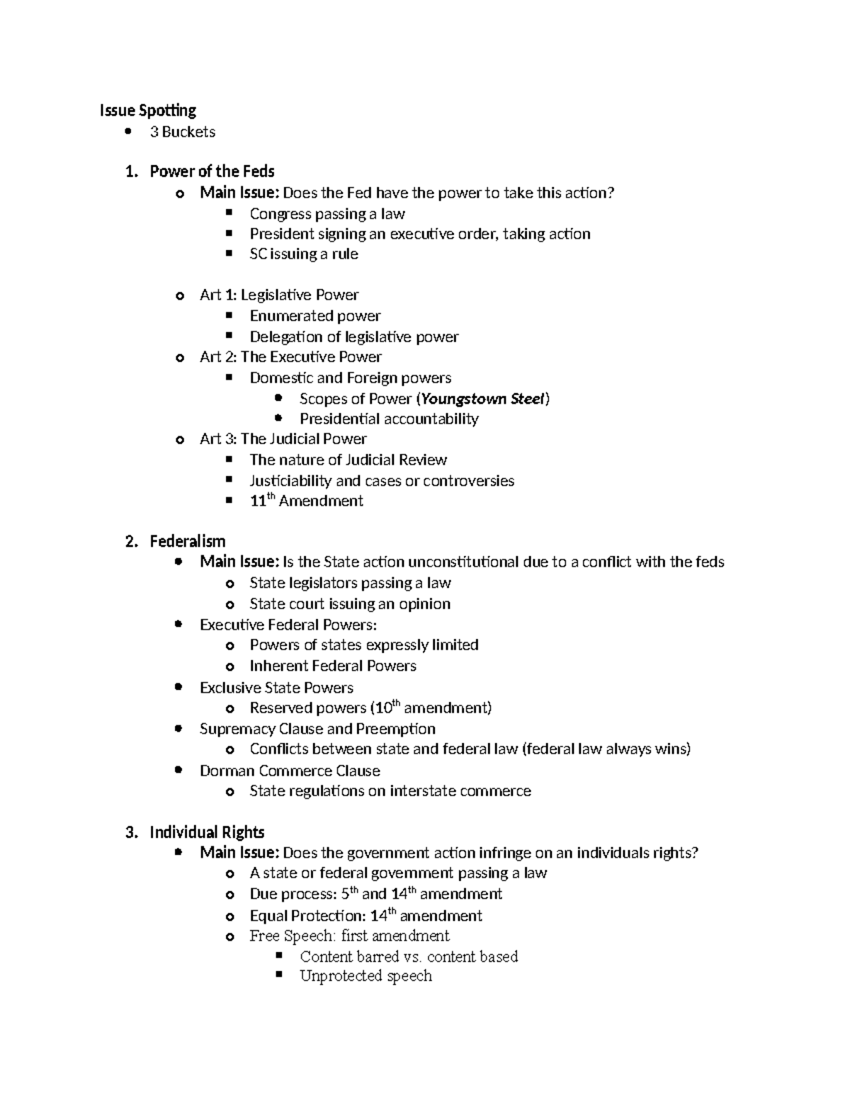 CON LAW Final EXAM - Summary Constitutional Law - Issue Spotting 3 ...