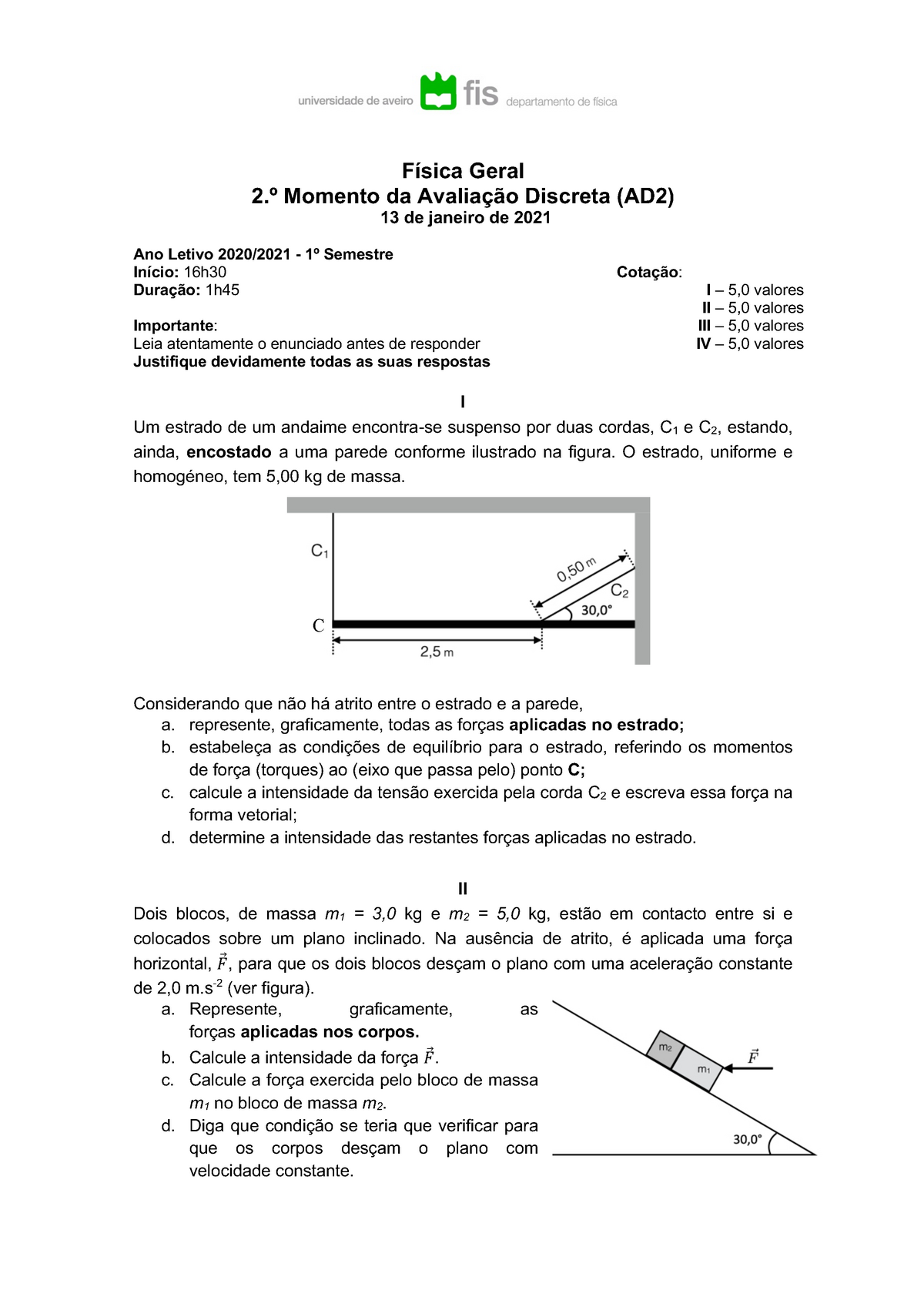 Avaliação 2 - Física Geral I