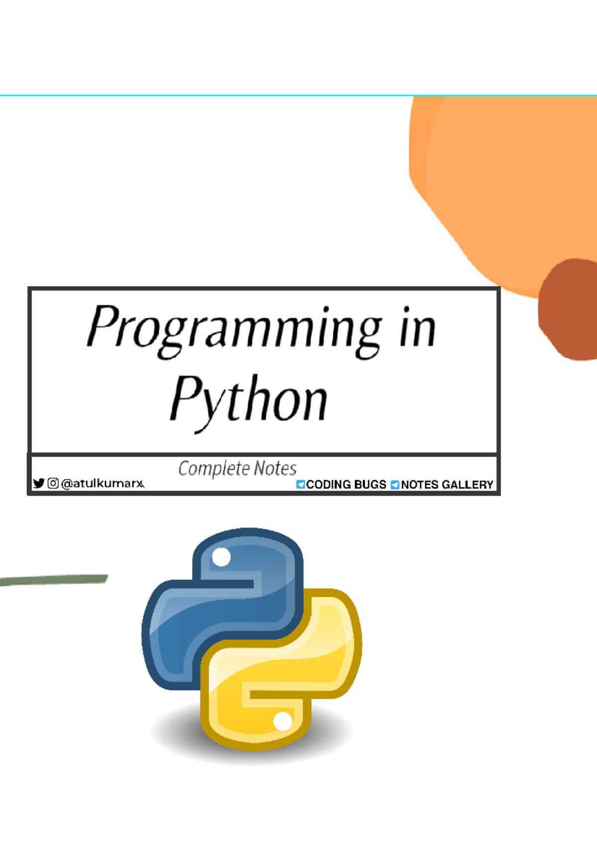 Python Complete Notes - its good to use - B.tech - Studocu
