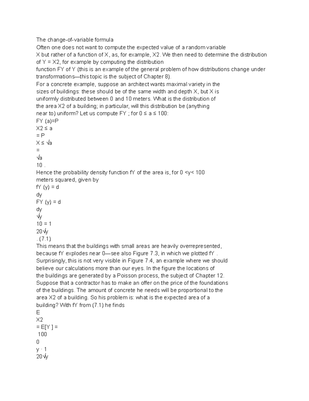 Proba 3 - The change-of-variable formula Often one does not want to ...