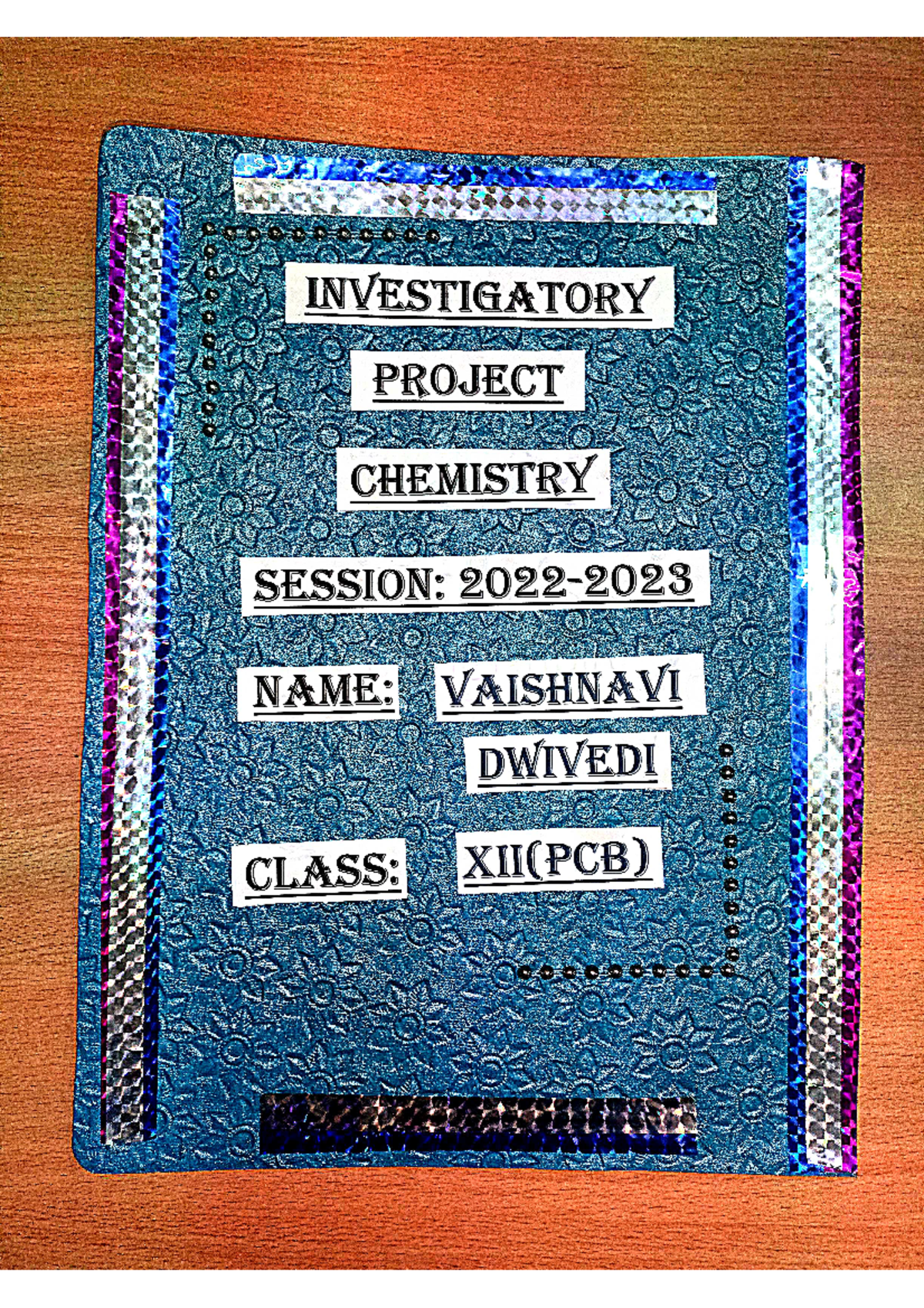 Investigatory Project Chemistry Class 12 Vaishnavi Dwivedi ...