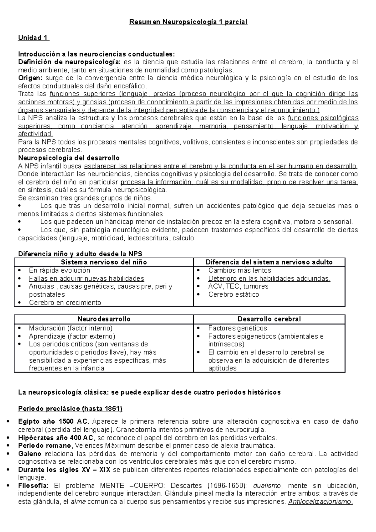 Resumen Neuropsicología 1 parcial - Resumen Neuropsicología 1 parcial ...