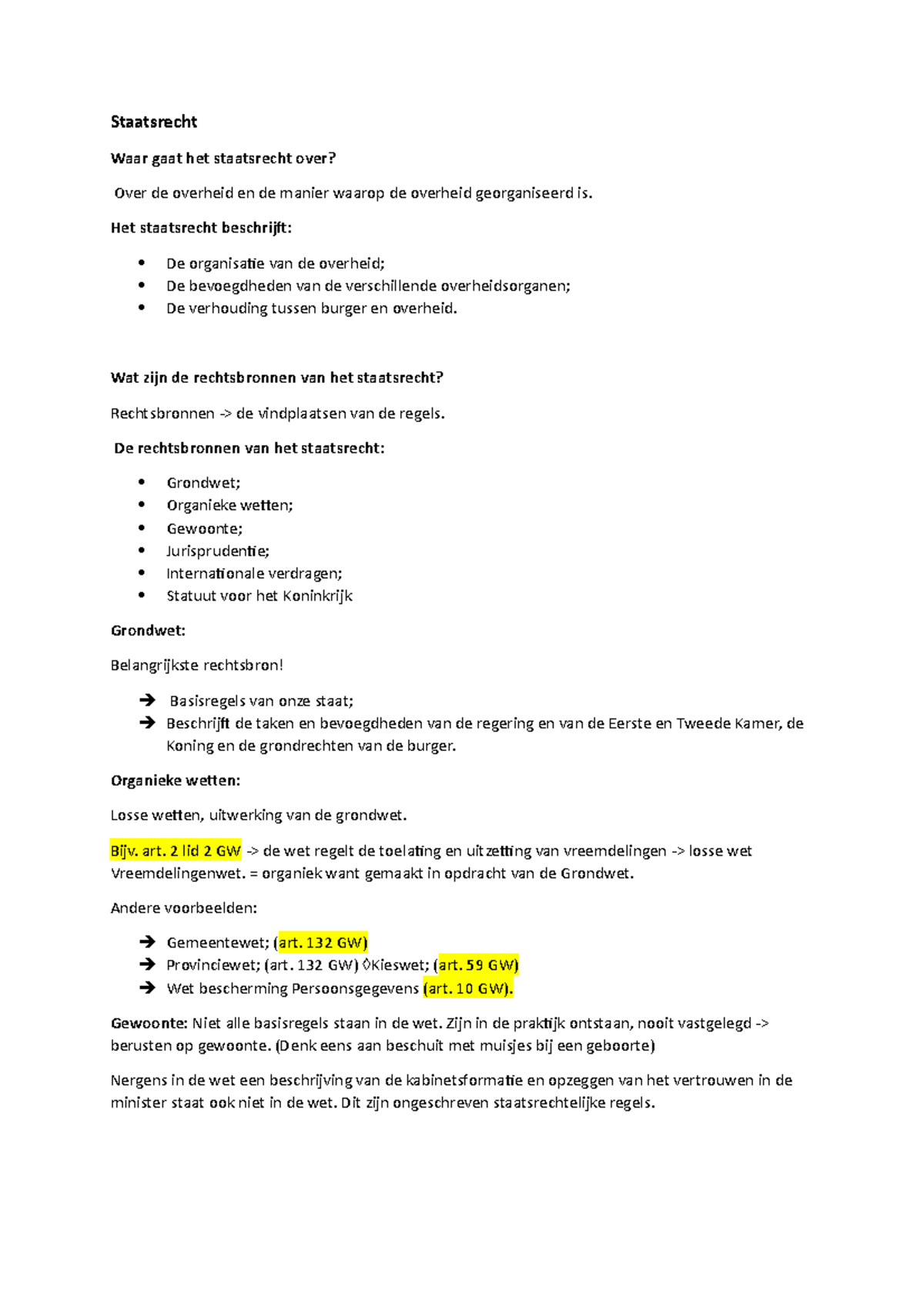 Samenvatting Staatsrecht Van Werkcolleges Sheets - Staatsrecht Waar ...