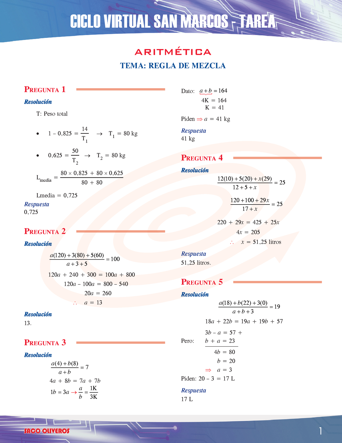 1 Arit 5° SM Cap10 Tarea 22 Saco Oliveros - 1 CICLO VIRTUAL SAN MARCOS ...