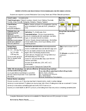 medication list - Student Name: Week: Date: Pt. Initials: Page: of ...