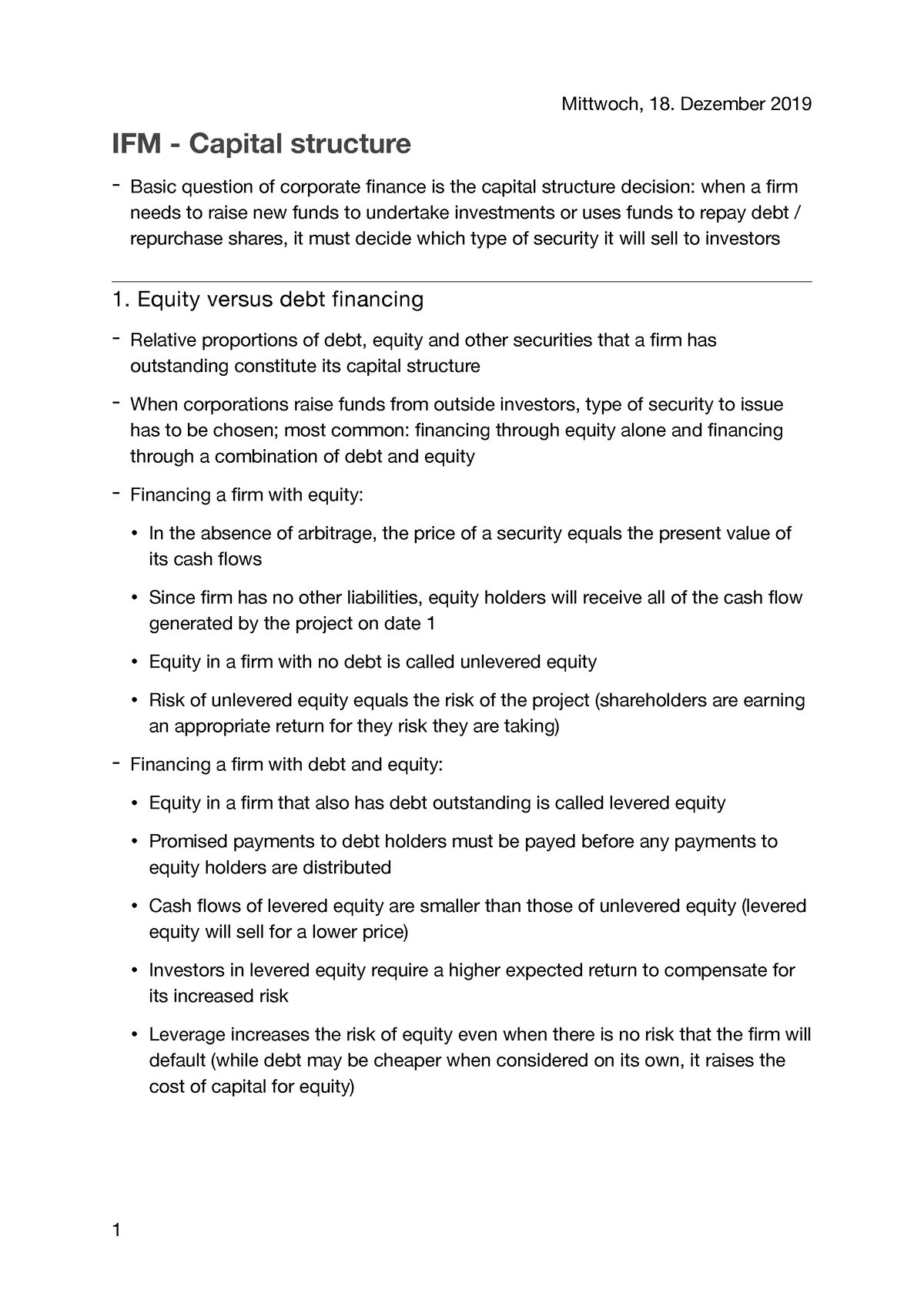 5. Capital Structure (slides And Book) - IFM - Capital Structure ...