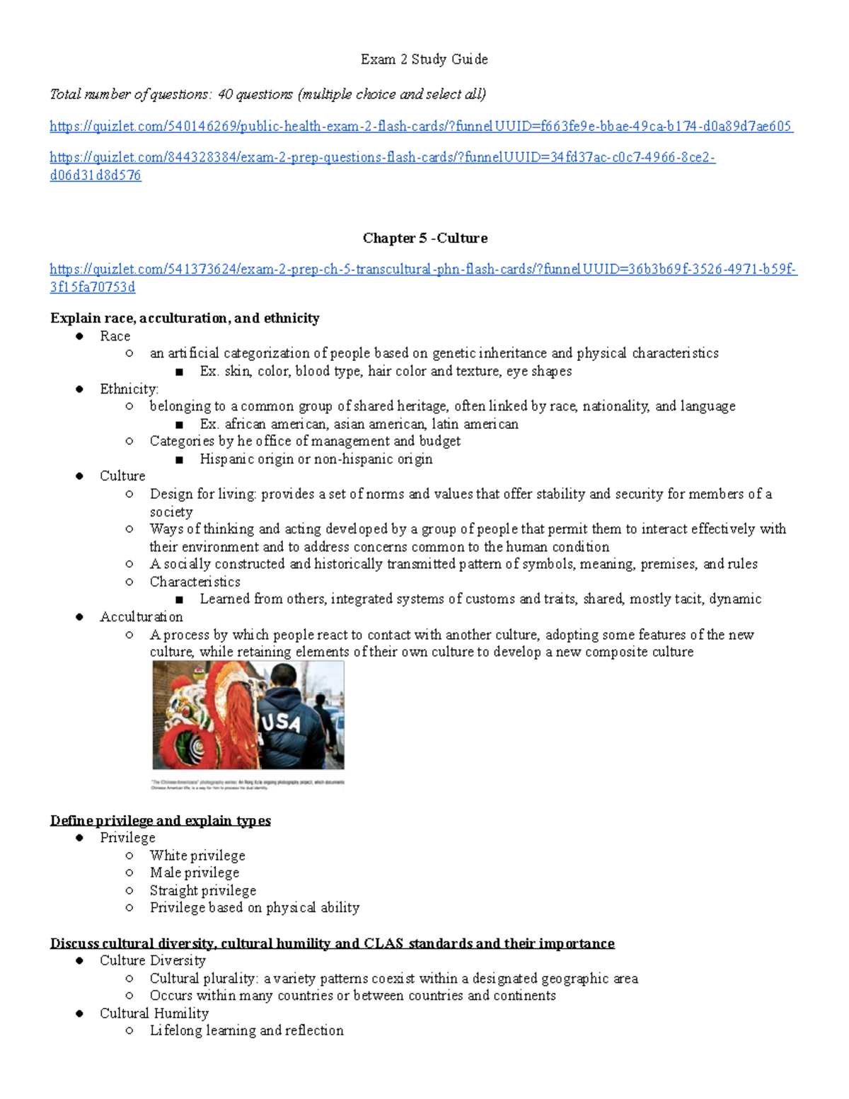 Public Health Study Guide Exam 2 Exam 2 Study Guide Total number of