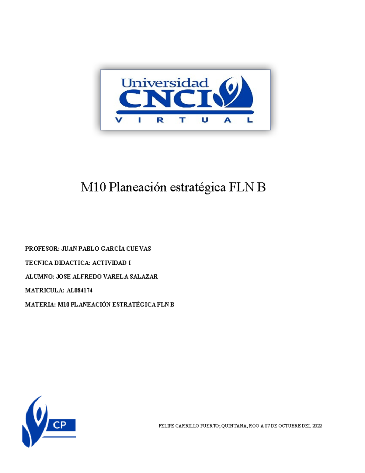 AL084174 M10 Planeación Estratégica FLN B - M10 Planeación Estratégica ...