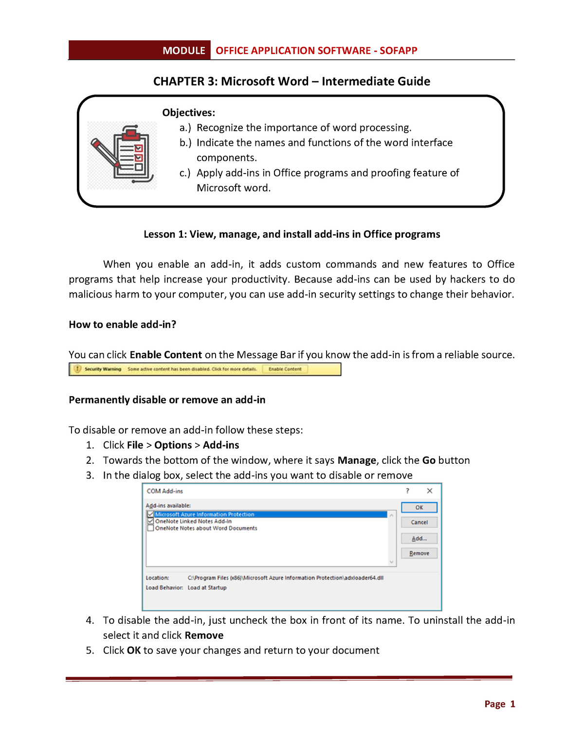 Chapter 3 - Microsoft Word (Intermediate) - BS Information Technology ...