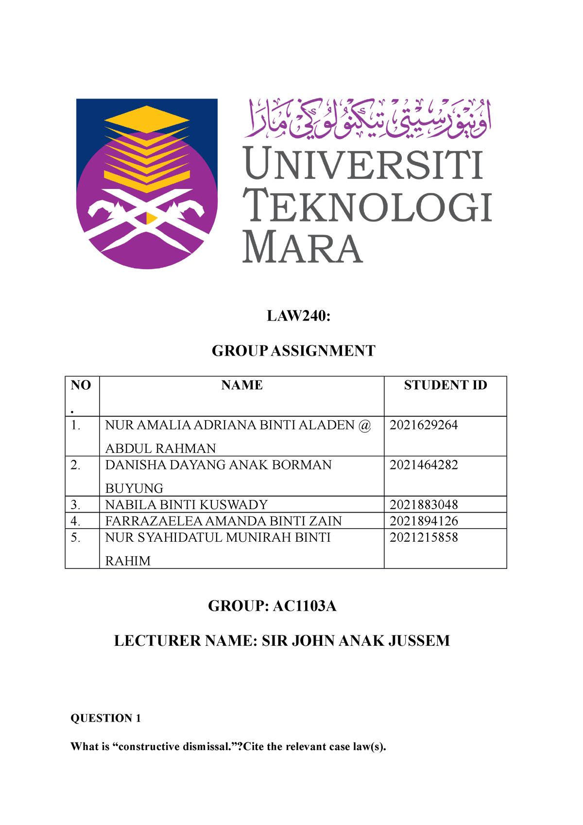 law240 group assignment