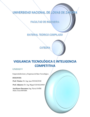 Unidad Material Te Rico Vigilancia Tecnolgica E Inteligencia Competitiva Unidad Iii Studocu