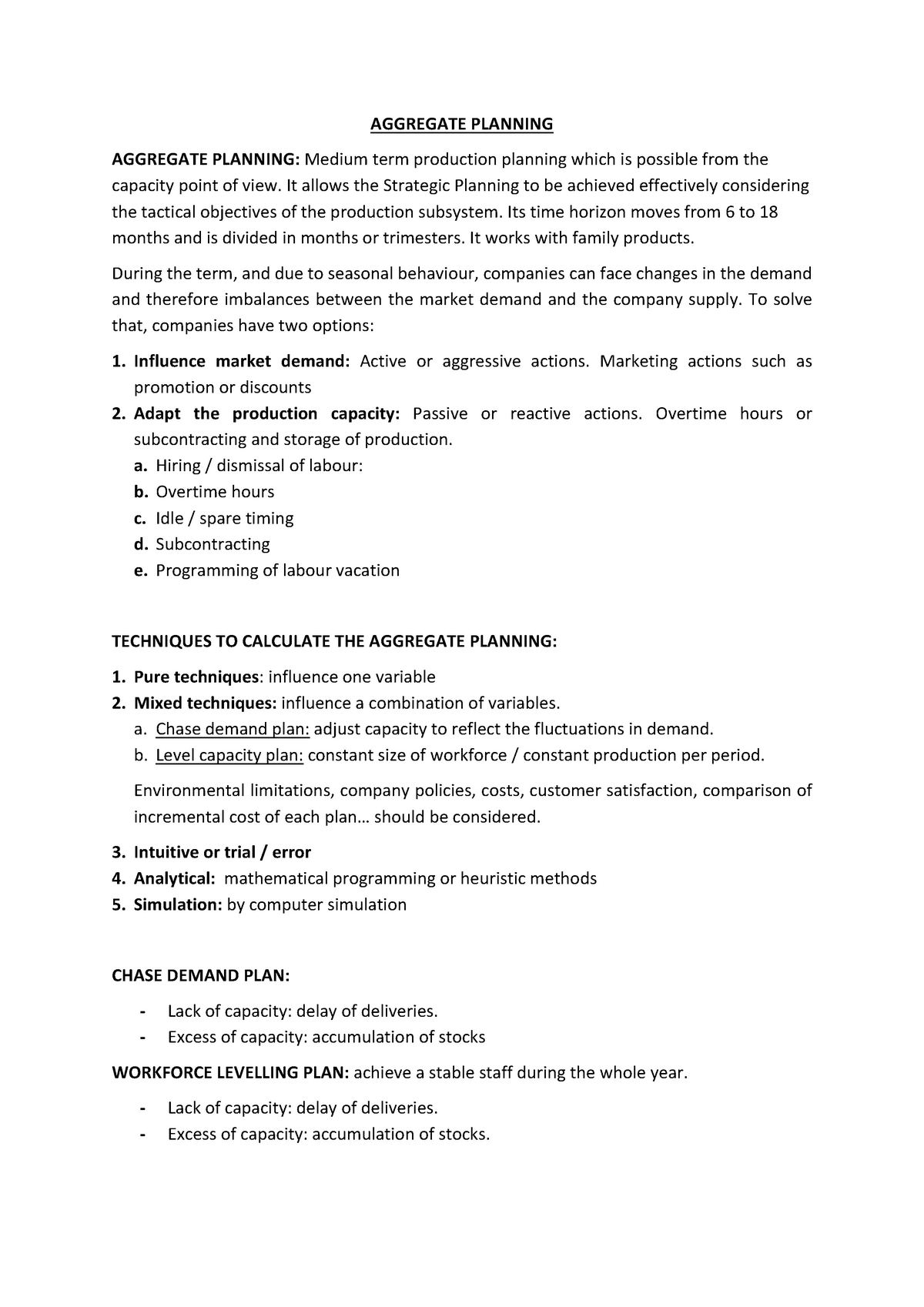 Topic 2 Aggregate Planning Direccio D Operacions Internacionals Studocu