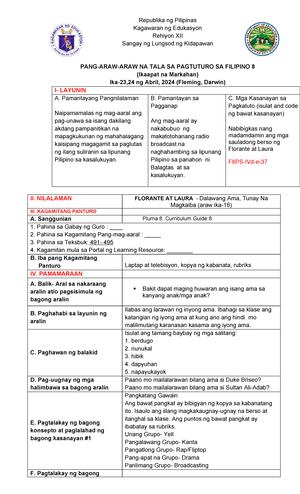 Pagsagip - Lesson plan - Secondary Education - GROUP GROUP - Studocu