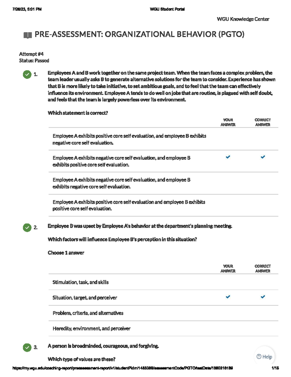 Pre-assessment-Organizational Behavior C715 - C715 - Studocu