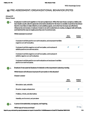 WGU C715 EXAM Organizational Behavior - WGU C715 EXAM ORGANIZATIONAL ...