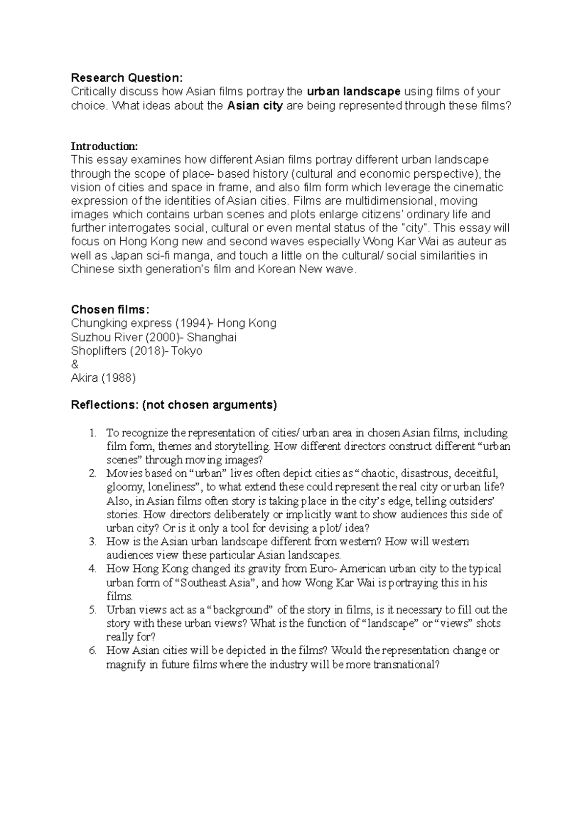 Assignment 1's example - Research Question: Critically discuss how ...