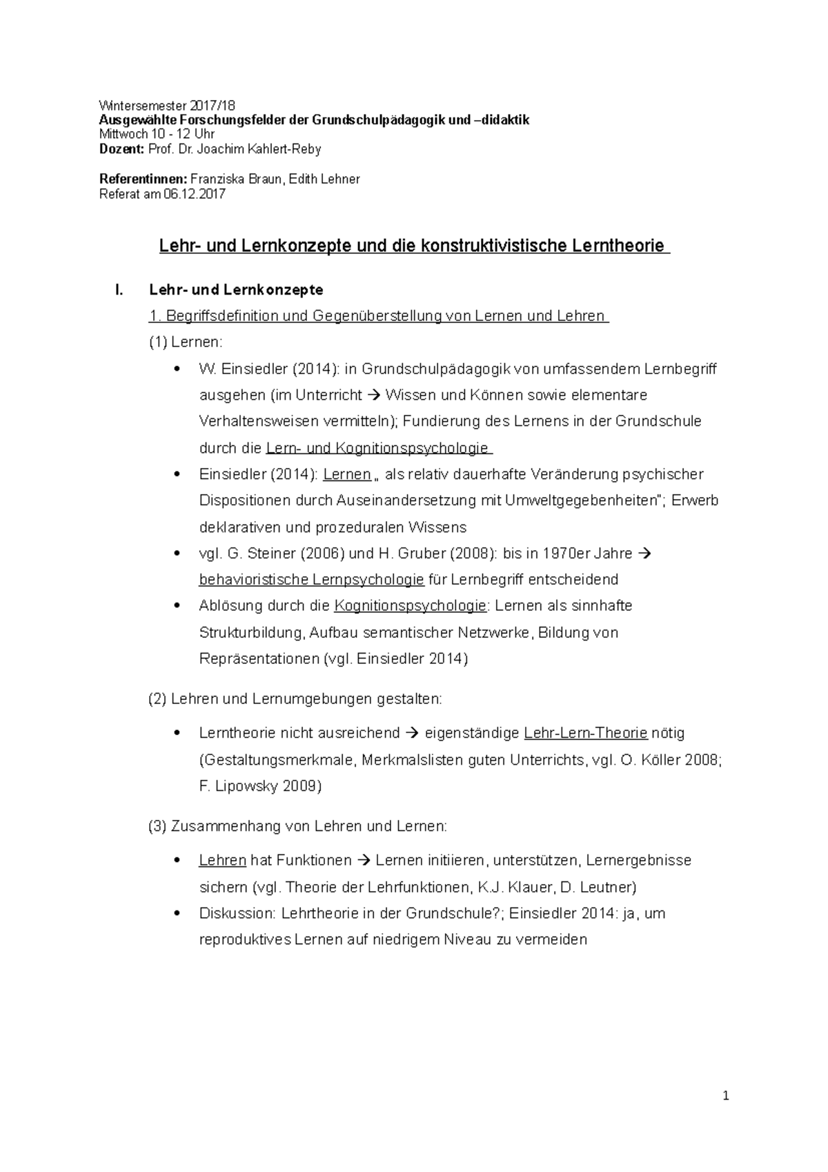 Handout Konstruktivistische Lerntheorie - Wintersemester 2017 ...