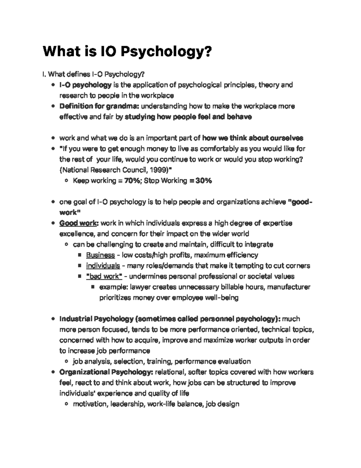 research topics in io psychology