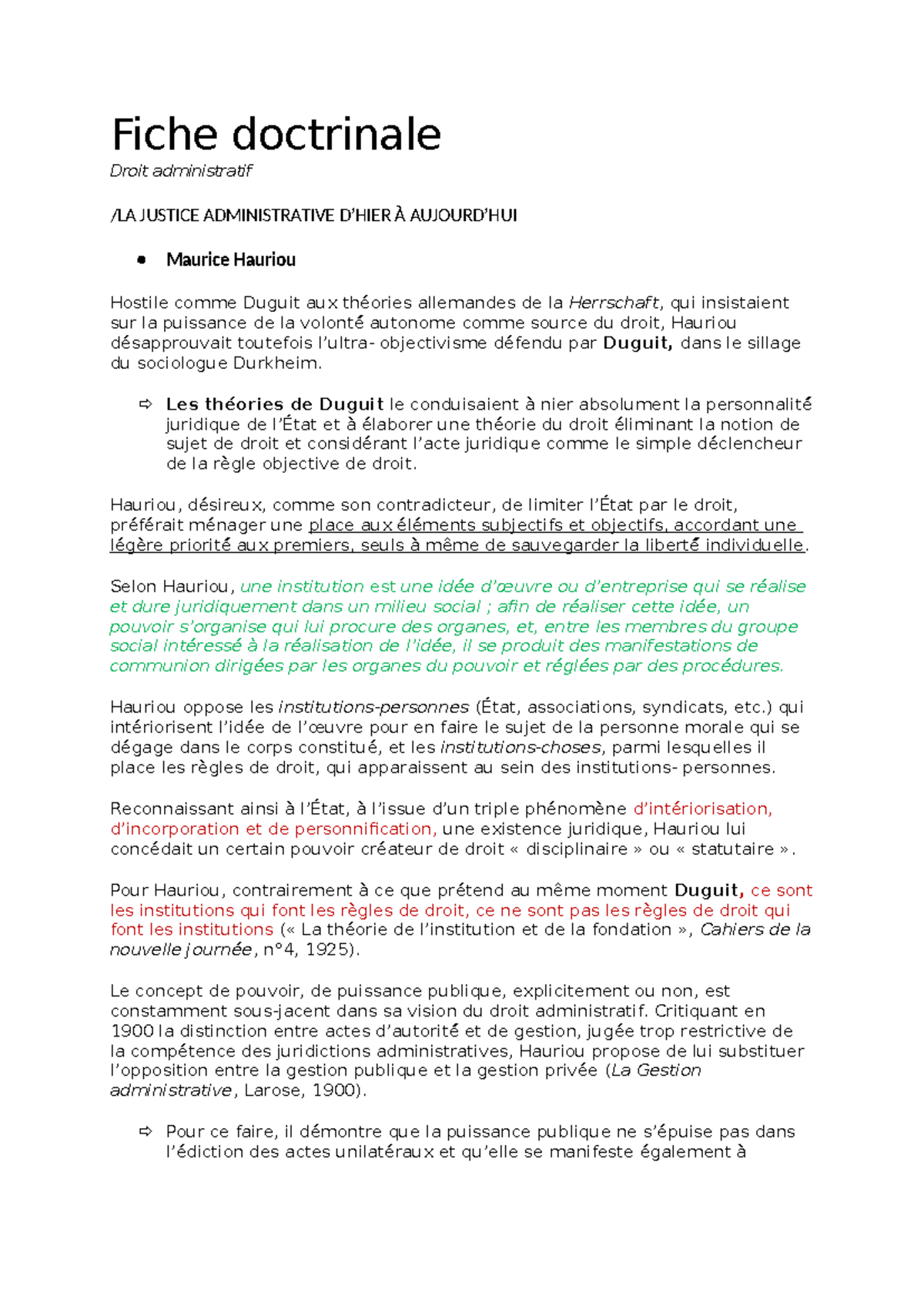 Fiche doctrinale - noms de doctrine - Fiche doctrinale Droit ...