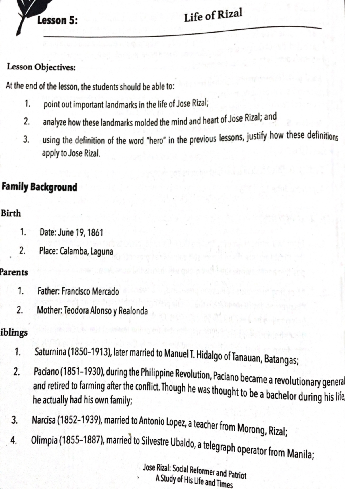 Lesson 4 - Lecture notes 3 - Life and Works of Rizal - Studocu