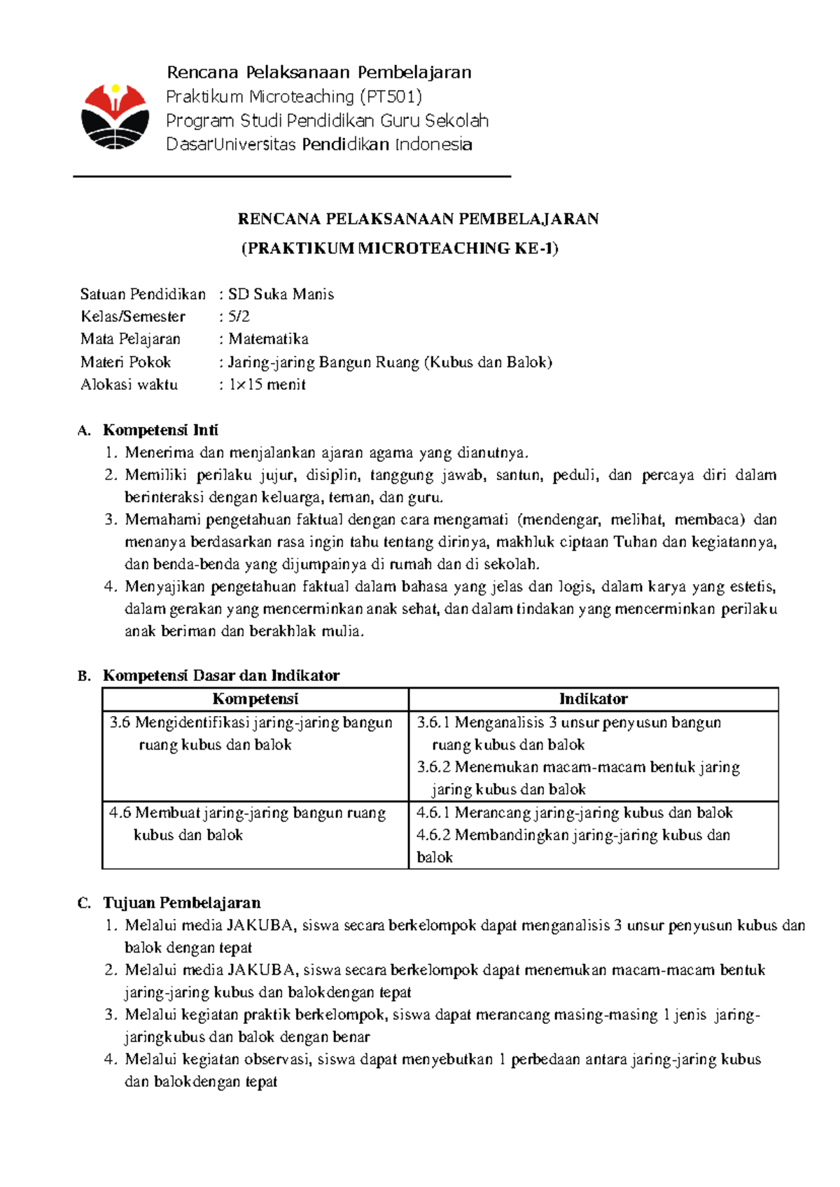 RPP Microteaching 2022 FIX - Rencana Pelaksanaan Pembelajaran Praktikum ...